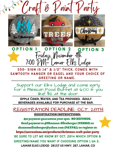 CHRISTMAS CRAFT & PAINT PARTY