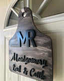Personalized ear tag door or wall sign