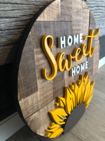 Herringbone Sunflower Sign