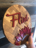 Herringbone Sunflower Sign